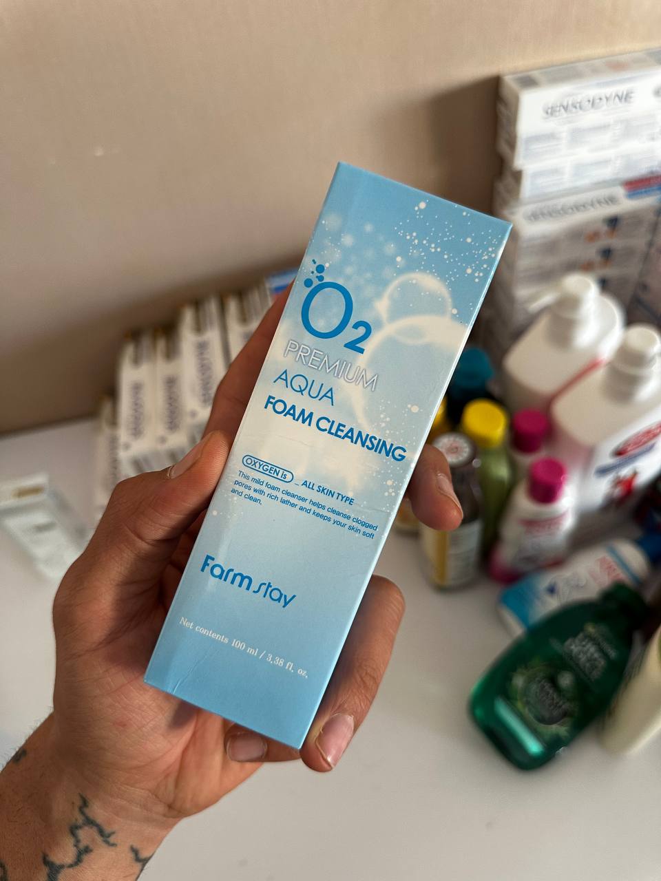 Farmstay O2 Premium foam cleanser and moisturizer