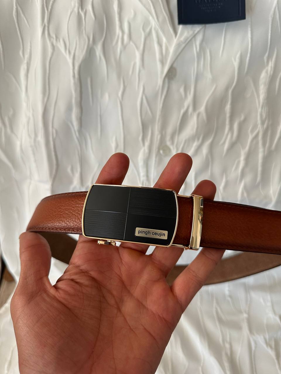 Men's synthetic leather belt