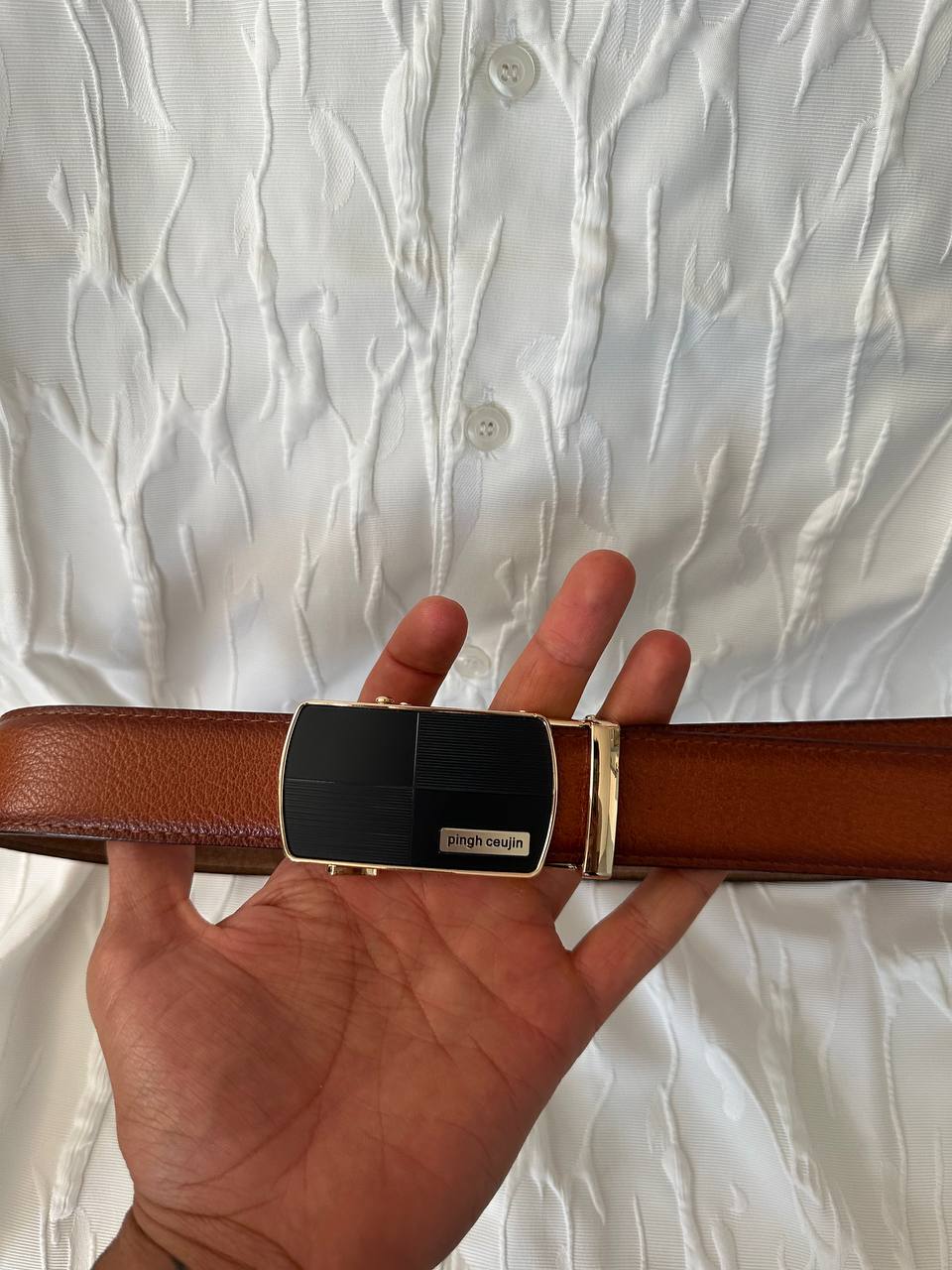 Men's synthetic leather belt