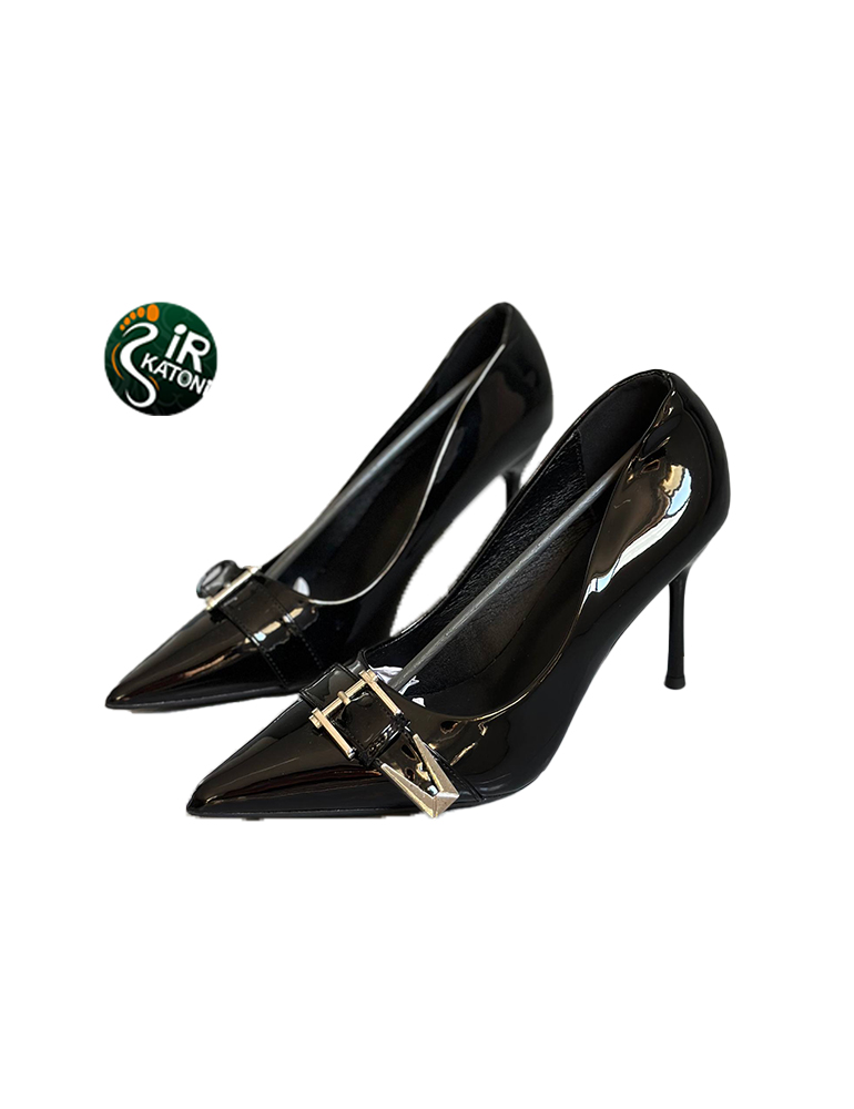 کفش مجلسی مشکی براق با سگک زنانه