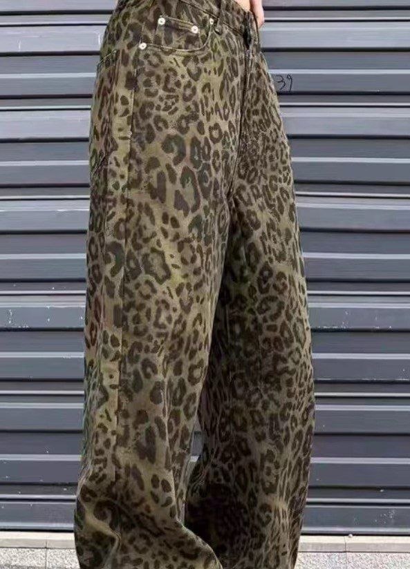 leopard jeans