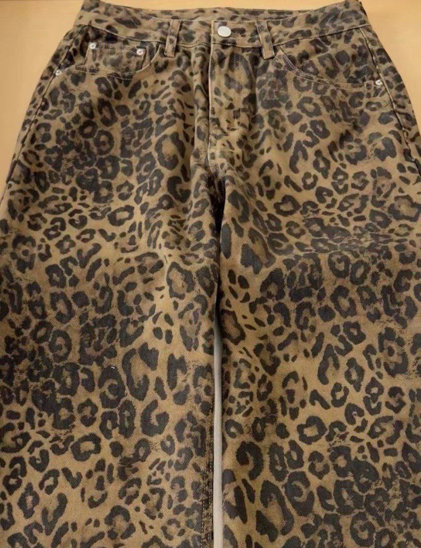leopard jeans
