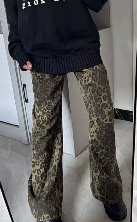 leopard jeans